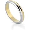 Donipreziosi Coppia Fedine Personalizzabili in Argento 925 placcate oro giallo/bianco bicolore con Incisione Data e Nome - 2 Anelli Fidanzamento Lui e Lei - Fedina Personalizzata Idea Regalo Uomo Donna (Singola)
