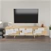Hanah Home Supporto per TV, melammina, Quercia Bianca, Taglia Unica