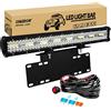 RIGIDON 8D Barra Led Fuoristrada, 23 58cm 480W Tripla Fila Barra Luce Led, Con Piastra di Supporto Nero Kit Cablaggio, Fari Luci di Lavoro Per Auto Trattore Camion SUV UTE ATV Barca 4x4 Veicoli