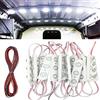 Plafoniera LED per 12V, Luci Interne per Impermeabili IP65, Illuminazione Bianca per Barche, Roulotte, Camion, Risparmio Energetico, 6 Perline di Cristallo