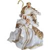 PRESTIGE & DELUXE Natività in arte - statua presepe sacra famiglia 3 personaggi - H:30cm in tessuto - addobbi di Natale per casa ambienti idea regalo