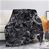 Kuiaobaty Coperta per camera da letto, soggiorno, coperta in pile nero sfocato per divano e amanti della musica copriletti letto singolo/matrimoniale