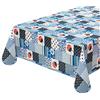 emmevi Tovaglia Antimacchia Tavolo Cucina Coccinella Bordata Cotone Plastificato MOD.CINZ8E 135x135 Blu
