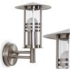 hofstein Lampada da parete per esterni Forli in acciaio inox con lastre di vetro trasparente, lampada da parete con attacco E27, altezza 32 cm, lampada da esterno moderna per patio e cortile, senza lampadina/e
