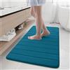 Homaxy Tappetino da bagno in memory foam, assorbente, antiscivolo, lavabile, 61 x 120 cm, blu
