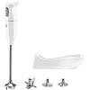 bamix Frullatore a immersione cordless PRO, Base di ricarica, Lama, Frusta, Frullino in acciaio, 250 watt, 3 velocità, Made in Switzerland, Bianco