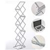 DISPLAY SALES - Porta Brochure Pieghevole da Pavimento | Espositore 6x DIN A4 in Alluminio con Custodia da Trasporto | Supporto per Depliant, Volantini, Riviste e Cataloghi