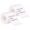 DINGYI 2 Rotoli di Etichette Rotonde Compatibili Con Phomemo M110/120 - Bianche Adesive Impermeabili 40x60mm, 130/Rotolo - Carta Termica per Stampante Codici a Barre