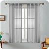 GIRASOLE HOME Coppia Tende Haiti Filtranti Simil Lino con Trama a Croci 2 Pannelli con Tasca e Passanti Nascosti (Grigio, 70x150cm)