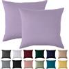 Beqnat Set di 2 federe 80 x 80 cm, lavanda per cuscino, 100% microfibra, non necessita di stiratura e senza pieghe con chiusura lampo