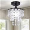 FRIXCHUR Mini Dimensioni Lampadario Di Cristallo Moderno Incasso Lampada Da Soffitto A 3 Livelli Gocce Di Pioggia Pendente Di Cristallo Decorazione Per Camera Da Letto Corridoio Soggiorno