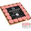DECO EXPRESS Candele Tealight - 24, 25, 50, 100, 200 Pezzi, Candele Lunga Durata 4/8/10 Ore Vari Colori (Marshmallow tostato 25/4 ore)