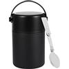 Palmcee Contenitore Termico per Alimenti Caldi 850ML, Thermos Alimenti Caldi in Acciaio Inox con e Cucchiaio Pieghevole, Senza BPA, thermos cibo caldo per Zuppa, Pasta, Nero