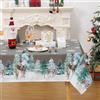 CAROMIO Tovaglia natalizia lavabile, con Hirsh, impermeabile, lavabile, per cucina, 137 x 274 cm, grigio