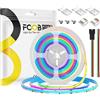 FCOB COB WS2811 IC RGB flessibile ad alta densità striscia LED 16.4FT/5m DC24V 630LEDs/m 50IC 10mm larghezza bianco PCB Colore Sogno Luce Uniforme per DIY(Non contenuto Alimentazione Control)