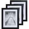 lincoolart Cornice per foto 20 x 25 cm in legno nero, cornice MDF con vetro acrilico, per foto 15 x 20 cm con supporto o 20 x 25 senza supporto, set di 3