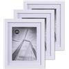 lincoolart Set di 3 cornici per foto 20 x 25 cm, in legno, fotogrammi bianchi, cornice in MDF con vetro acrilico, per foto 15 x 20 con passepartout o 20 x 25 senza passepartout