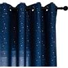 GIRASOLE HOME® Coppia Tende Blu Navy Semi Oscuranti Fantasia Stelline Argentate Tenda per Soggiorno Camera Cameretta Cucina e Interni 2 Pannelli con Occhielli (Blu Navy, 140x290cm)