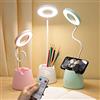 Suuki Lampada da Scrivania Verde con Controllo Remoto e Temporizzazione, LED Luce da Scrivania Senza Fili Ricaricabile, Dimmerabile 4000 mAh Lampada da Tavolo con Portapenne e Portatelefono