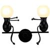 KAWELL Humanoid Applique da Parete Moderna Lampada da Parete Lampada a Muro | Creativo Applique Candelabro, Art Deco, Max 60W E27, per Stanza dei Bambini Camera da Letto Scale Soggiorno