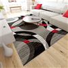 Mazovia Tappeto Salotto Moderne e Classico Pelo Corto - Tappeti Soggiorno Turchi Originali - Tappeti Camera da Letto - Tappeti Salotto Grandi Dimensioni - Grigio Rosso 200 x 200 cm