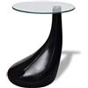 Arreditaly Tavolino Rotondo Da Salotto In Vetro E Legno Lucido Laccato Per Soggiorno Salone Sala Da Pranzo Tavolo Da Caffè Design Moderno Ed Elegante Vienna 45 x 55 x 45 cm (Nero)