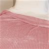 LARA MORADA - Plaid Matrimoniale, Morbidissimo Pile Flanel, Misura 210x230 cm, 500 gsm, Plaid Agnellato in Tinta, Coperta Pelosa Extra Calda Basilea Rosa Antico