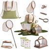 ROBUD Kit di ricerca per bambini, viaggio di esplorazione con trappola per insetti, osservatore, rete a farfalla, borsa tote, giocattoli, regalo per bambini di 3-8-12 anni
