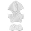 niannyyhouse Vestiti per bambola di peluche, 15 cm, elastico in tinta unita, abbigliamento sportivo, con cappuccio, pantaloni, accessori per vestire (bianco, 15 cm)