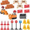 Auirshiky Set di accessori per porta gnomo in miniatura per cantiere,Veicoli da cantiere per bambini,Giocattolo escavatore per bambini a partire dai,miniatura