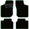 QUEMAR Kit Tappetini Auto compatibili con Opel Corsa B 1993-2000 / Set Tappeti in Moquette e Gomma su Misura (2 Anteriori + 2 Posteriori) / Ricami e Colori Personalizzati (0 Ricami, Bordo Verde)