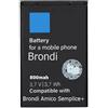 carplus Batterie perfettamente compatibile per Brondi Amico Sport Semplice +