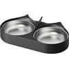 PETLIBRO Mangiatoia automatica per gatti, 3 l, per animali domestici, con ciotola in acciaio inox e coperchio a vite, fino a 50 porzioni e 6 pasti al giorno (Ciotola doppia per alimenti, nera)