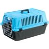 Ferplast Trasportino Gatto, Trasportino Cane Taglia Piccola, Cani e Gatti fino a 8 Kg, Porta in Ferro Plastificato, Fessure di aerazione, 37 x 58 x h 32 cm, ATLAS 20 EL Trasportino Rigido, Azzurro