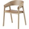 Muuto - Poltrona Cover - Legno naturale - Pelle pieno fiore - Designer Thomas Bentzen
