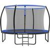SONGMICS Trampolino da 366 cm, Trampolini Elastico 12 Piedi con Rete di Recinto, Tappeto Protettivo, Palo Alto 180 cm, Struttura Metallica, Nero e Blu STR12BK