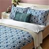 Deco Mex NH181665 - Set di biancheria da letto in cotone satinato, 4 pezzi, colore: Bianco/Blu