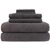 Everplush Diamond Jacquard - Set di 6 asciugamani da bagno, colore: carbone