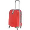 JustGlam - Bagaglio a mano Trolley in ABS rigido 4 ruote piroettanti voli lowcost/ Rosso piccolo
