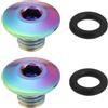 VGOL Set di 2 viti di spurgo per bicicletta, con anello a O Ring, vite TC4 in lega di titanio M5 x 10 mm, compatibili con Shimano XT SLX Zee Deore LX (nero)