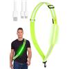 Willingood Luce corsa jogging con cintura riflettente, cintura riflettente ricaricabile, luce di corsa regolabile USB, cintura da corsa a LED, luce di sicurezza notturna per jogging, corsa, ciclismo