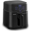 Salente HotAir, friggitrice ad aria calda 2 in 1 con grill, 4,3 l, touch screen digitale a LED, 8 programmi, funzione timer, senza olio, 80-200 °C, a risparmio energetico, colore: nero
