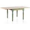 CASAMATA STYLING & DESIGN Casamata - Tavolo Da Pranzo In Legno Massello Di Mango, Tavolo Country In Diverse Misure E Colori, Tavolo Allungabile Legno, Tavolo Quadrato Allungabile Piano Naturale (Azzurro Decapato, 180x90 cm)