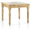 CASAMATA STYLING & DESIGN Casamata - Tavolo Da Pranzo In Legno Massello Di Mango, Tavolo Country In Diverse Misure E Colori, Tavolo Allungabile Legno, Tavolo Quadrato Allungabile Piano Naturale (Naturale, 90x90 cm)