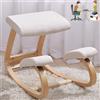 Rjianpo Sedia ergonomica al ginocchio, per una migliore postura correzione delle correzioni, sgabello in legno, per l'ufficio di casa, beige