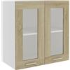 Tidyard Armadio Sospeso con Vetro,Armadio da Cucina,Mobile da Cucina Salvaspazio,Mobili Cucina Componibili,Mobile Base/Pensile per Cucina,Armadietti da Cucina Rovere Sonoma 60x31x60 cm Truciolato