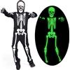 Sincere Party Costume da scheletro bagliore al buio con ossa con guanti, ottimo per bambini di 12-13 anni