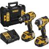 DEWALT Set DeWalt trapano DCD708 con avvitatore a impulsi DCF809 18 V 5 Ah