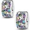 LNQOBU Clip/Stopper Charms per Bracciale Argento 925 Pave Cubic Zirconia Bead Stella Luna Farfalla Blu Gioielli Regalo per Donna