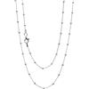Treasure Bay Collana da Donna in Argento Sterling 925 con Piccole Catenine e Perline - Gioielli Impilabili in Argento Sterling - 46cm